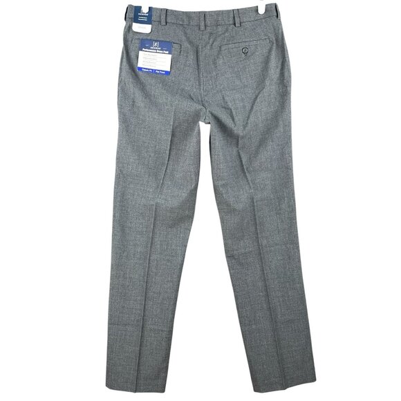 GEORGE Men's Grey Dress Pants 34x32 Expandable Waist Flat Front Stretch NWT - Picture 2 of 11